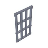GOBRICKS GDS-875 Bar 1 x 4 x 6 Grille with End Protrusions