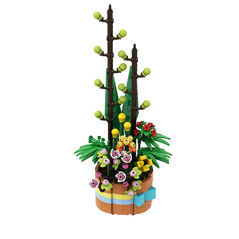 GOBRICKS MOC 149107 Flower Basket