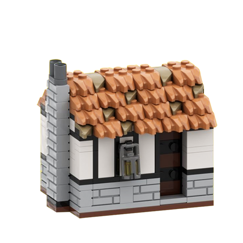 GOBRICKS MOC 139130 Medieval Small House Compatible with Lion Knight Castle