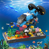 GOBRICKS MOC 115754 Coral Reef + Submarine 31122 + 31114 Alternative Build