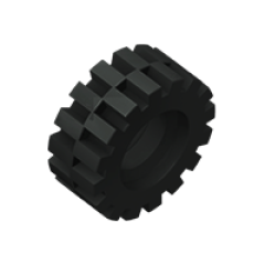 GOBRICKS GDS-1071 Tire 15mm D. x 6mm Offset Tread Small