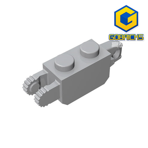GOBRICKS GDS-1119 Hinge Brick 1 x 2 Locking with 1 Finger Vertical End and 2 Fingers Vertical End, 9 Teeth - Your World of Building Blocks