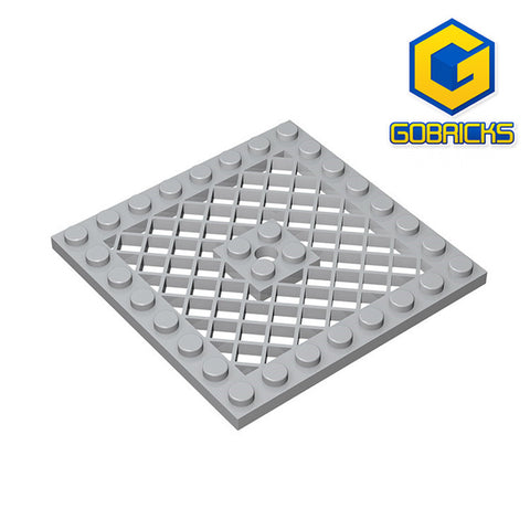 GOBRICKS GDS-1122 Plate, Modified 8 x 8 with Grille