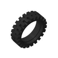 GOBRICKS GDS-1161 Tire 24mm D. x 7mm Offset Tread - Band Around Center of Tread