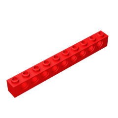 GOBRICKS GDS-628 Technic, Brick 1 x 10 with Holes - Your World of Building Blocks