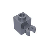 GOBRICKS GDS-647 Modified 1 x 1 with Open U Clip  - Solid Stud