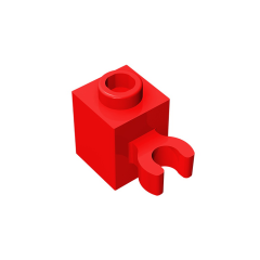 GOBRICKS GDS-647 Brick, Modified 1 x 1 with Open U Clip (Vertical Grip) - Solid Stud - Your World of Building Blocks