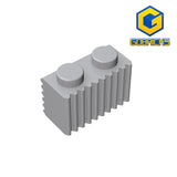 GOBRICKS GDS-797 Brick, Modified 1 x 2 with Grille (Flutes) - Your World of Building Blocks