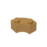 GOBRICKS GDS-799 Round Corner 2 x 2 Macaroni with Stud Notch and Reinforced Underside