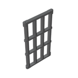 GOBRICKS GDS-875 Bar 1 x 4 x 6 Grille with End Protrusions