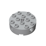 GOBRICKS GDS-951 Brick, Round 4 x 4 with 4 Side Pin Holes and Center Axle Hole