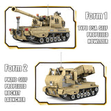 KAZI KY10007 1:28 Type 05A Self-propelled Howitzer and PHZ10 Self-propelled Rocket Launcher Tank 2 Models in 1
