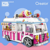 LOZ 1112 Ice Cream Van Pink Car - Your World of Building Blocks