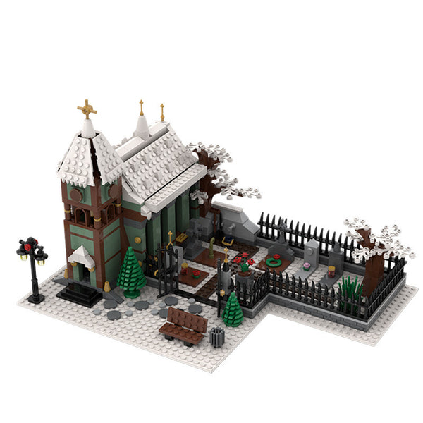 MOC 31149 Winter Village Church With Graveyard